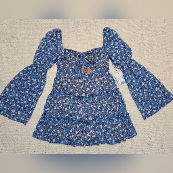 Revolve MAJORELLE Ailish Mini Dress Blue Ditsy Floral Size Small - Picture 10 of 16